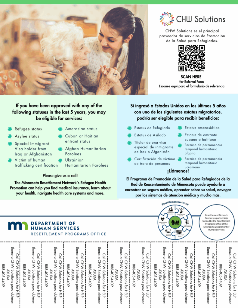 Refugee Health Promotion Services Outreach Flier Spanish Version